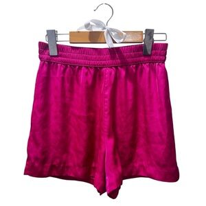 Victorias Secret XS Classic Hot Pink Satin Slip Pj Pyjama Mini Shorts Soft Silk